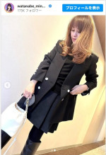 渡辺美奈代、カッコいいブラックコーデをファン絶賛　※「渡辺美奈代」インスタグラム