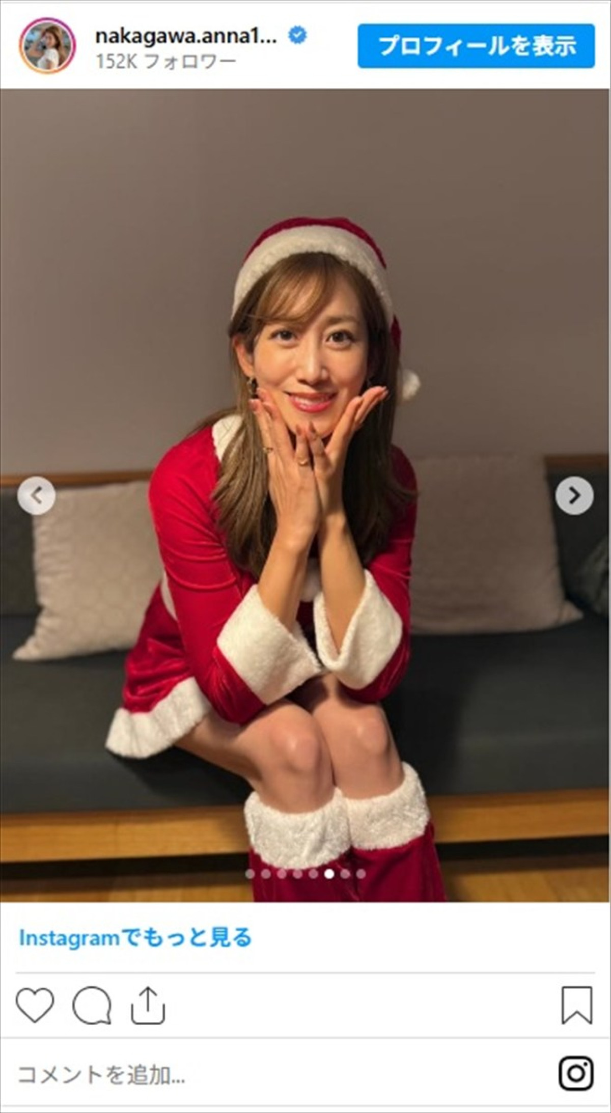 アイドル、グラドル、女子アナまで！　美女たちの“ミニ丈”サンタコスプレに視線はくぎ付け「言葉失うレベル」「脚が長くて細くてきれい」