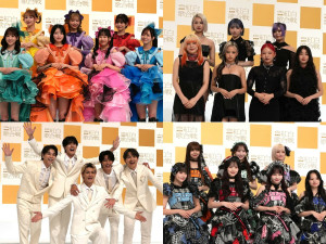『第76回NHK紅白歌合戦』に出場する（左上から時計回りに）FRUITS ZIPPER、HANA、CANDY TUNE、M!LK