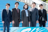 ドラマ『アイシー〜瞬間記憶捜査・柊班〜』制作発表に出席した（左から）柏木悠、森本慎太郎、波留、山本耕史、倉悠貴