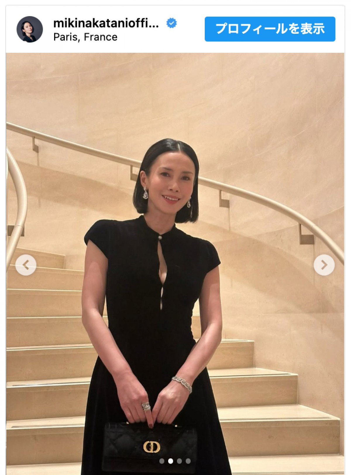 中谷美紀、気品溢れる黒ドレス姿に「目が釘付け」　スタイル抜群な全身ショットも