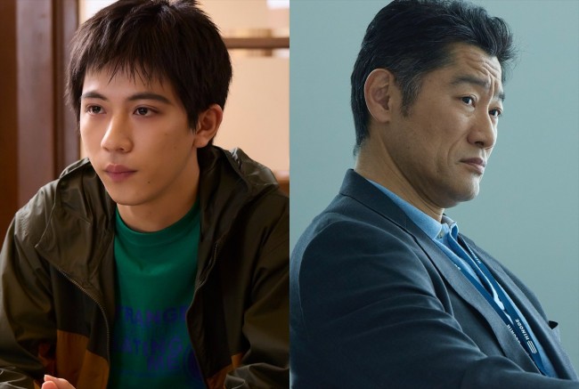 ドラマ『人事の人見』に第1話にゲスト出演する(左から)田中洸希、平山祐介