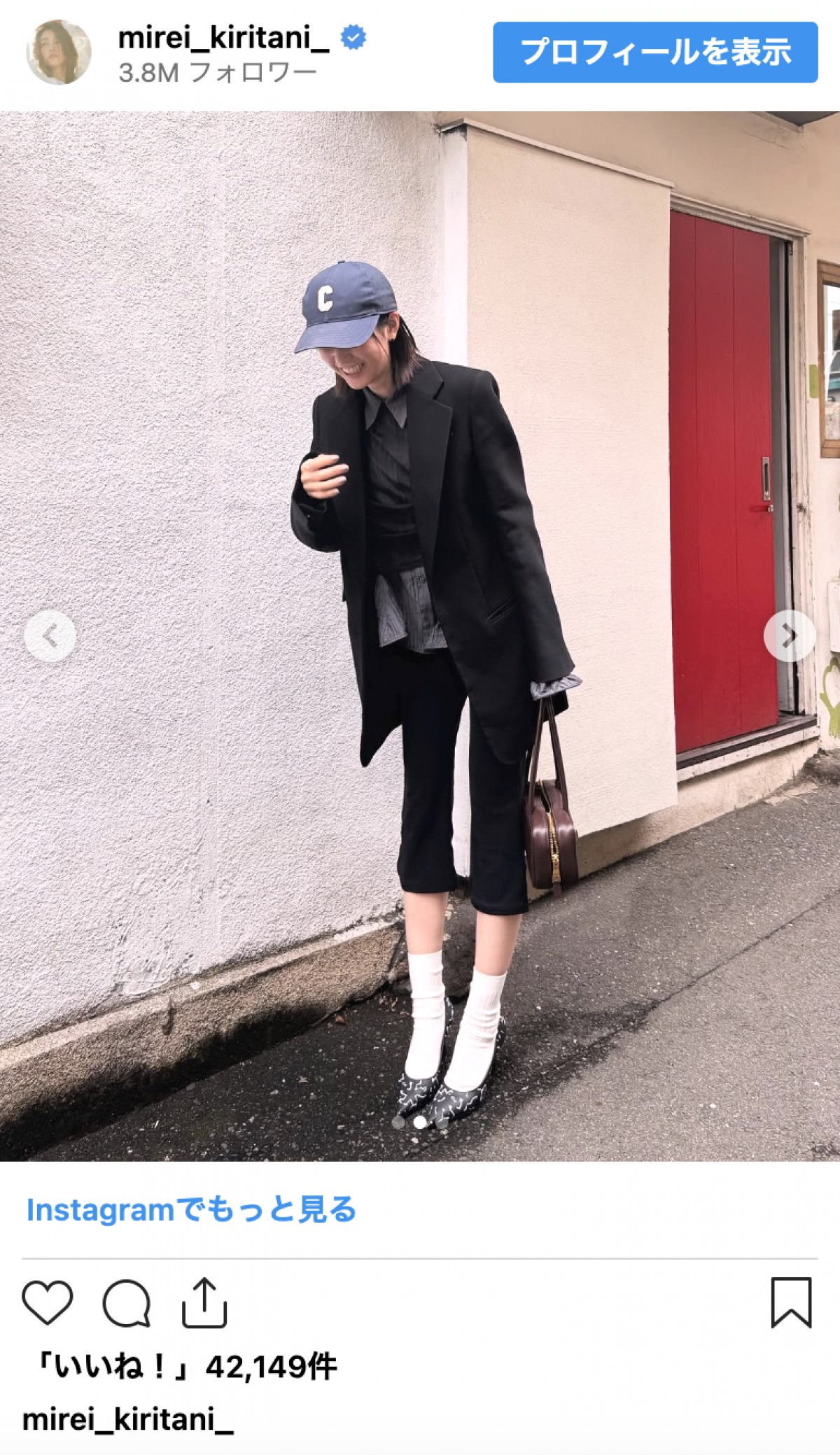 桐谷美玲35歳、美脚際立つヒールコーデ披露　「細いだけじゃなくて美脚すぎ」の声も続々