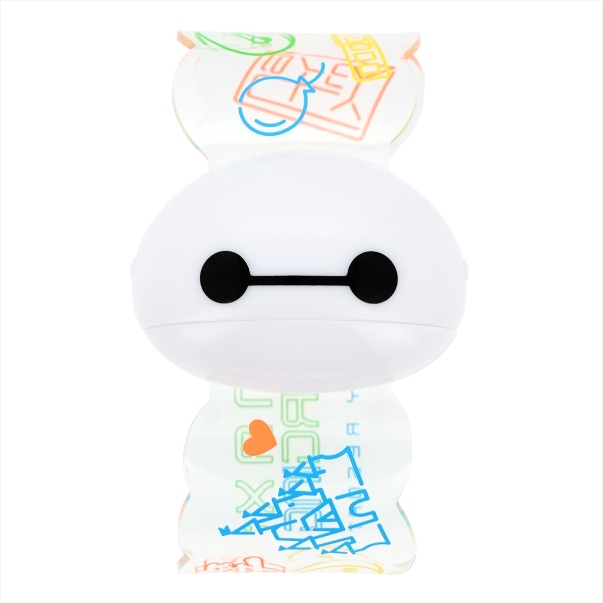 20250521_カラフルなネオンとベイマックスがデザインされたグッズ