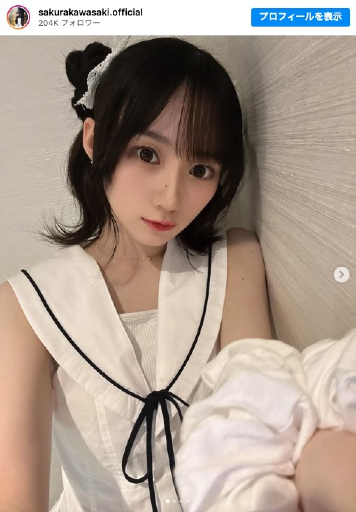 乃木坂46・川崎桜、初めての“くらげヘア”がかわいすぎる! ※「川崎桜」インスタグラム