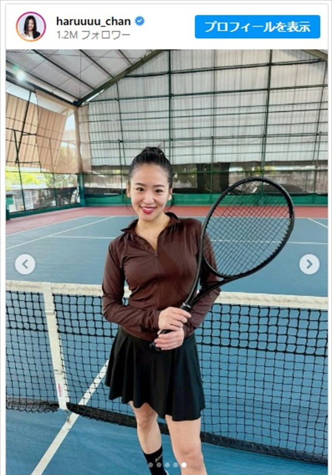 仲川遥香、スタイル抜群のテニスルックが美しすぎ ※「仲川遥香」インスタグラム