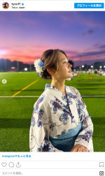 浴衣姿がかわいい白波瀬海来　※「白波瀬海来」インスタグラム