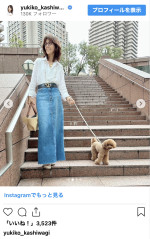 柏木由紀子、スタイル抜群のデニムコーデ披露　※「柏木由紀子」インスタグラム