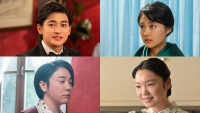 連続テレビ小説『あんぱん』特別編で主人公を務める（上段左から）高橋文哉、原菜乃華、（下段左から）大森元貴、古川琴音