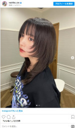 桃月なしこ、久々の黒髪姿を公開　※「桃月なしこ」インスタグラム