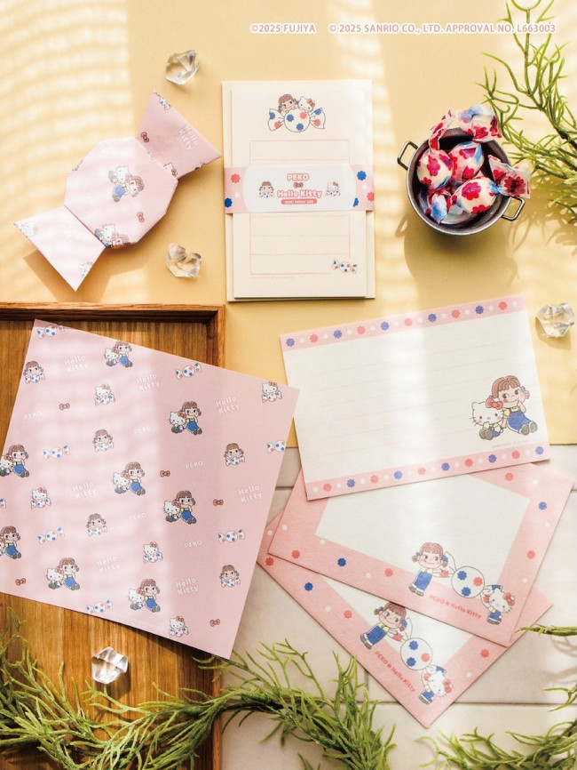 サンリオキャラクターズ×ペコちゃんの“コラボ文具”登場へ！　おそろいポーズがかわいいレターセットなど展開