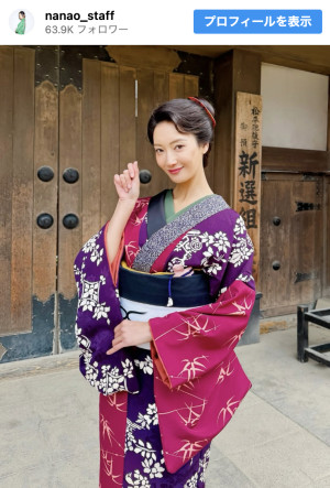 菜々緒、約10年ぶりという時代劇で妖艶な着物姿を披露　※「菜々緒マネージャー」インスタグラム