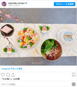 渡辺美奈代は華やかなちらし寿司と茶碗蒸しを公開　※「渡辺美奈代」Instagram
