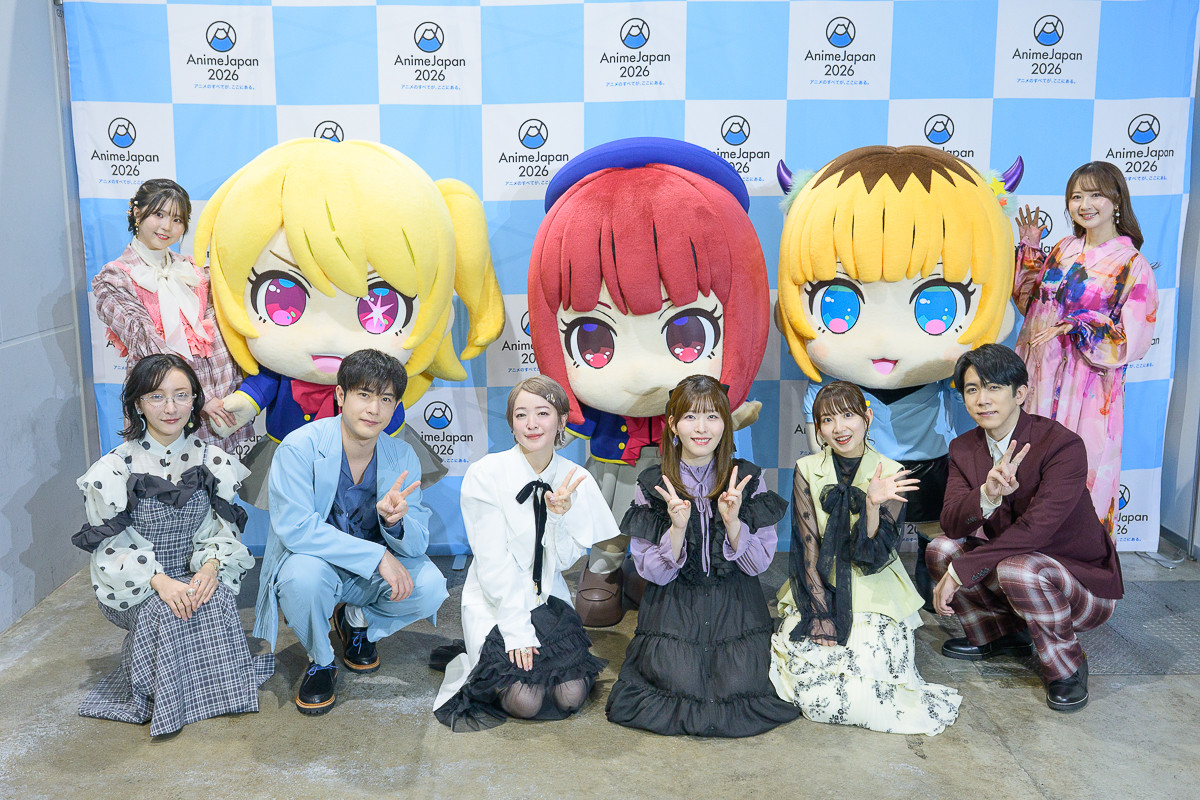 【写真】『【推しの子】』AnimeJapan 2026 Special Stageに出席した（左奥から）伊駒ゆりえ、高柳知葉、（左手前から）松澤ネキ（MC）、大塚剛央、潘めぐみ、石見舞菜香、大久保瑠美、伊東健人