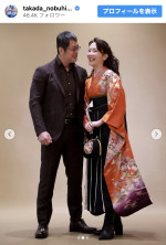 高田延彦、妻・向井千秋の卒業を祝福　※「高田延彦」インスタグラム