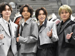 Kis‐My‐Ft2が衣装展「Kis‐My‐Ft2：The Couture」取材に登場（左から）玉森裕太、藤ヶ谷太輔、千賀健永、二階堂高嗣