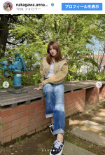 中川安奈、ヴィンテージデニムを取り入れた古着スタイルを披露　※「中川安奈」Instagram