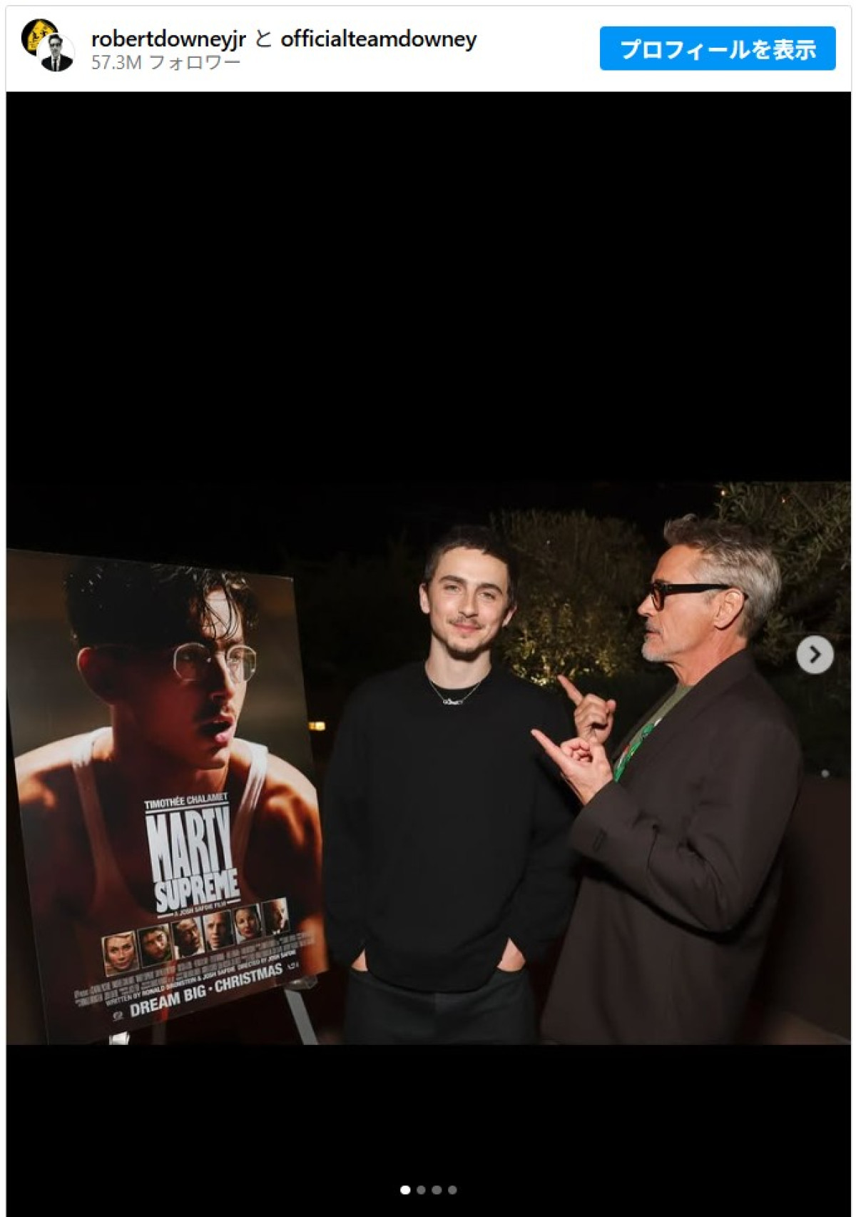 「もう断言できる」ロバート・ダウニー・Jr.、ティモシー・シャラメを演技界の「偉人の1人」と大絶賛