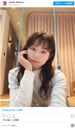 平井理央が公開した自宅のブランコ　※「平井理央」インスタグラム