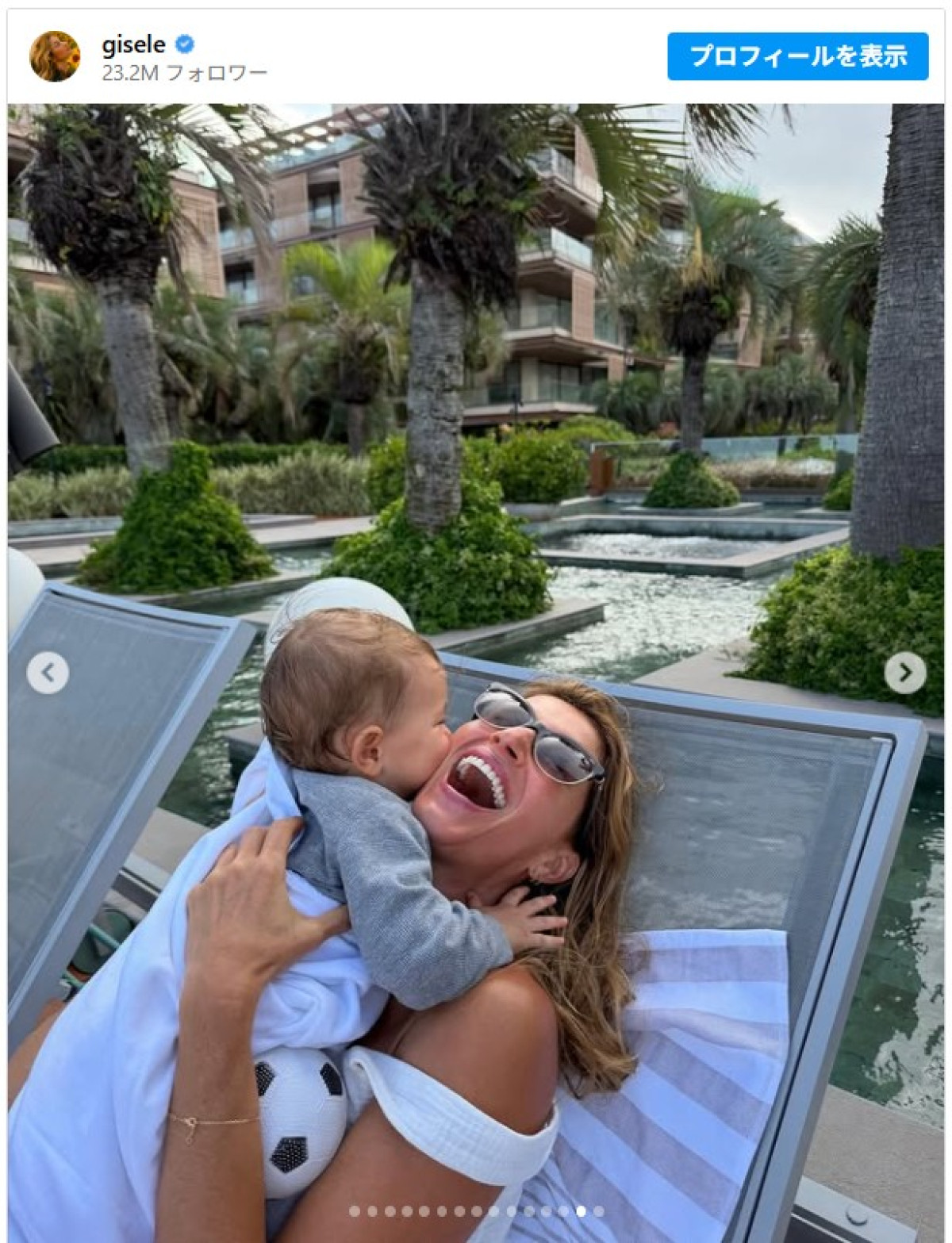 昨年誕生した息子の姿をシェア　※「ジゼル・ブンチェン」インスタグラム