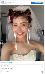 村上佳菜子のウエディングフォトオフショット（元フィギュアスケート選手） ※「村上佳菜子」Instagram