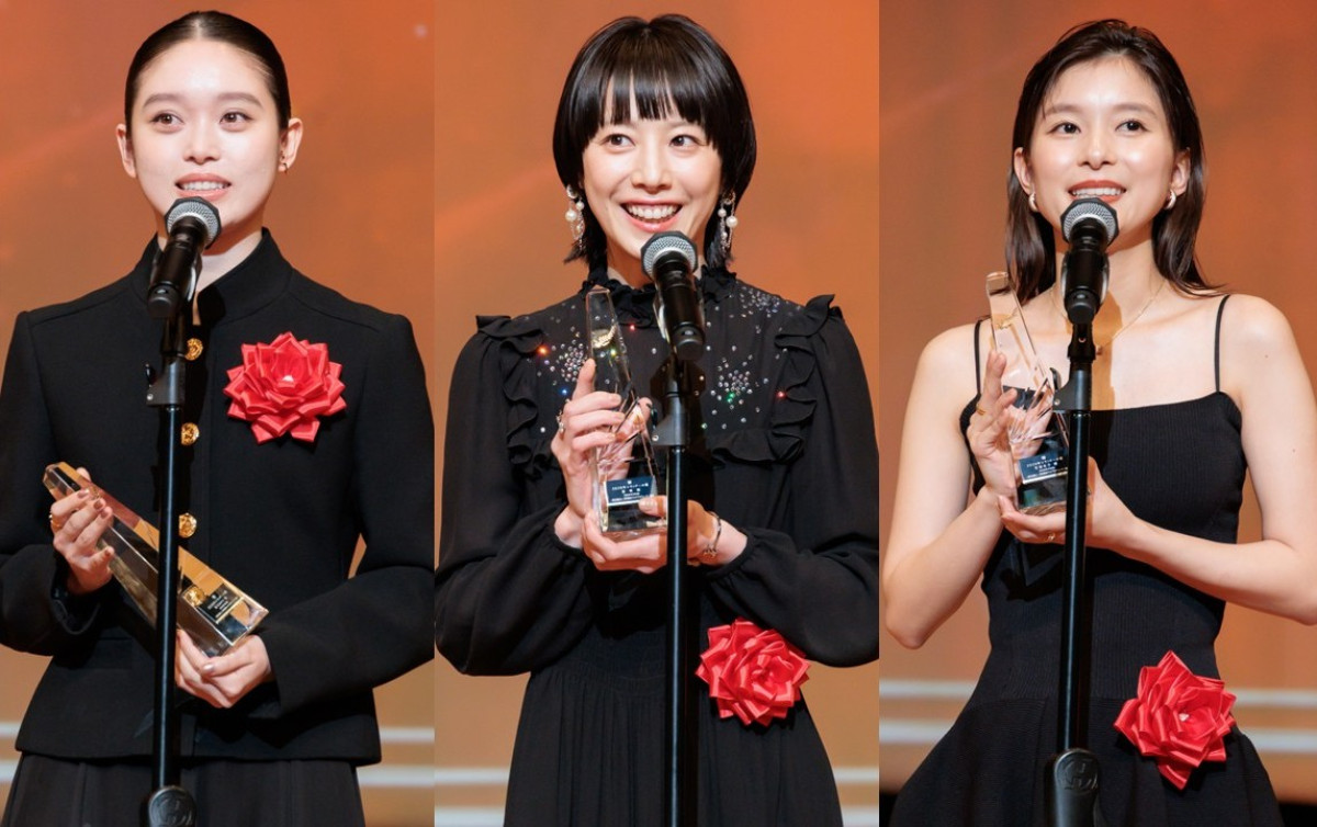 （左から）「第50回エランドール賞」授賞式に登場した高石あかり、夏帆、芳根京子