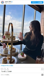 テニスプレイヤー・園田彩乃、ドレッシーな休日コーデ　※「園田彩乃」Instagram