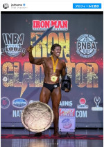 アーノルド・シュワルツェネッガーの息子ジョセフ・バエナ、ボディビル大会2度目の優勝　※「ジョセフ・バエナ」Instagram