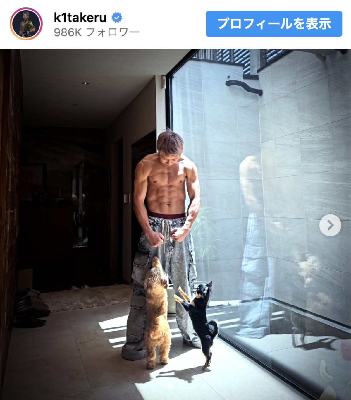 引退する気ある!?　武尊バッキバキに仕上がった肉体に称賛「理想的な体」「羨ましい肉体美」
