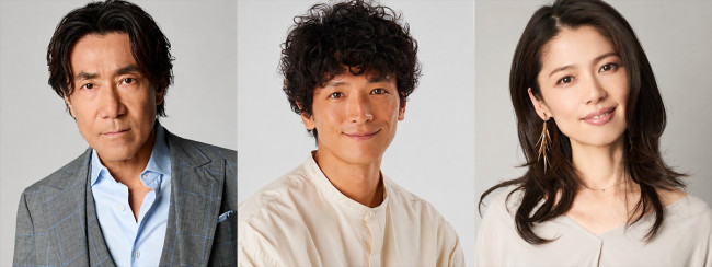 PRIME VINsTAGE『ジャコメッティのように』に出演する（左から）岸谷五朗、渡部豪太、純名里沙