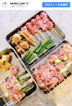 平愛梨、自宅で焼き鳥パーティ　※「平愛梨」instagram