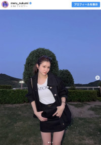 生見愛瑠、ミニ丈ブラックコーデに反響　※「生見愛瑠」インスタグラム