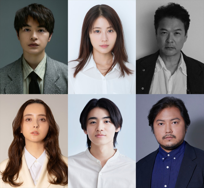 舞台『キュー』に出演する（上段左から）瀬戸康史、有村架純、田中哲司、（下段左から）石田ニコル、井内悠陽、加治将樹