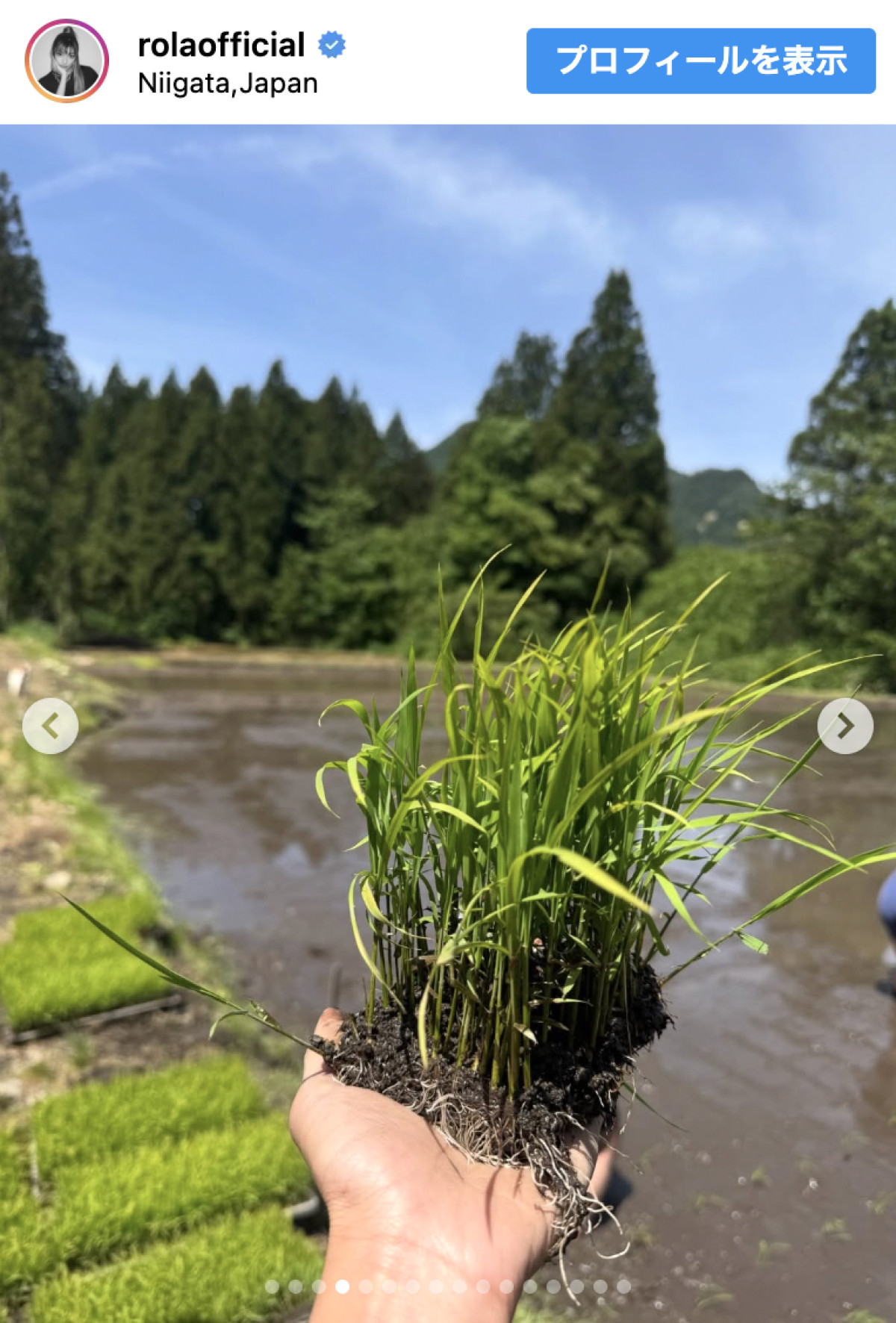 ローラ、田植えで美スタイル全開　ショートパンツで魅了「素敵すぎる」