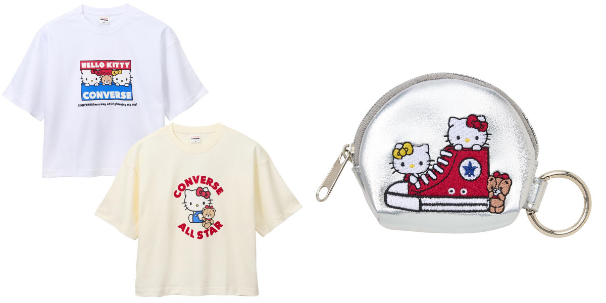 ハローキティ×「コンバース」がコラボ! PLAZA限定“Tシャツ”や“トート”など展開