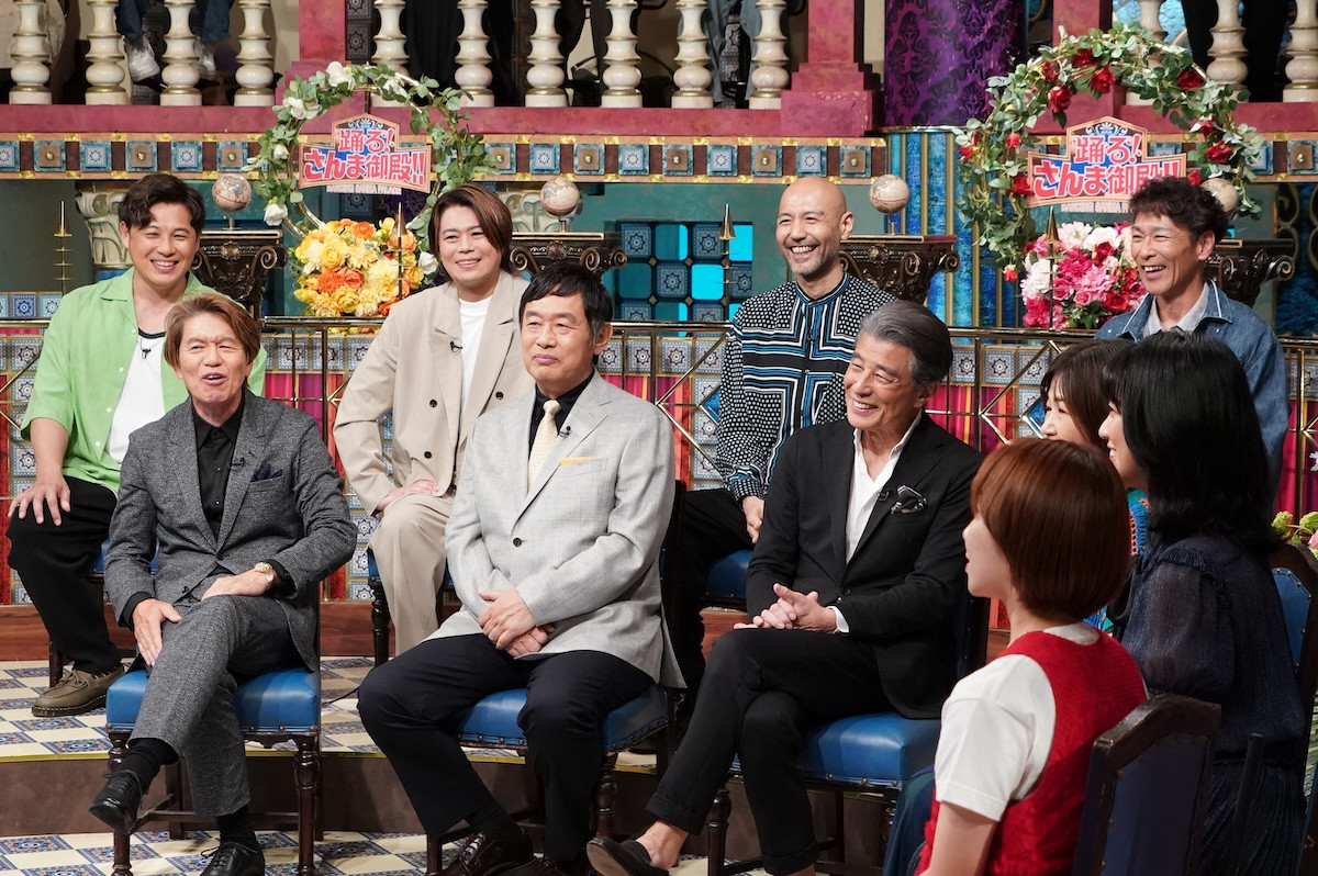 舘ひろし『さんま御殿!!』初登場　“誰よりも愛してる男”舘との腕組みツーショットに王林が歓喜