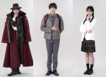 ドラマ『仮面ライダーマイス』メインキャスト　左から東啓介、秋谷郁甫、堀川梨心
