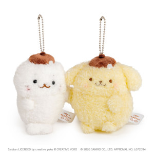 「しろたん×ポムポムプリン」7.31発売! 全長55cmの抱き枕やペアキーホルダーなど登場