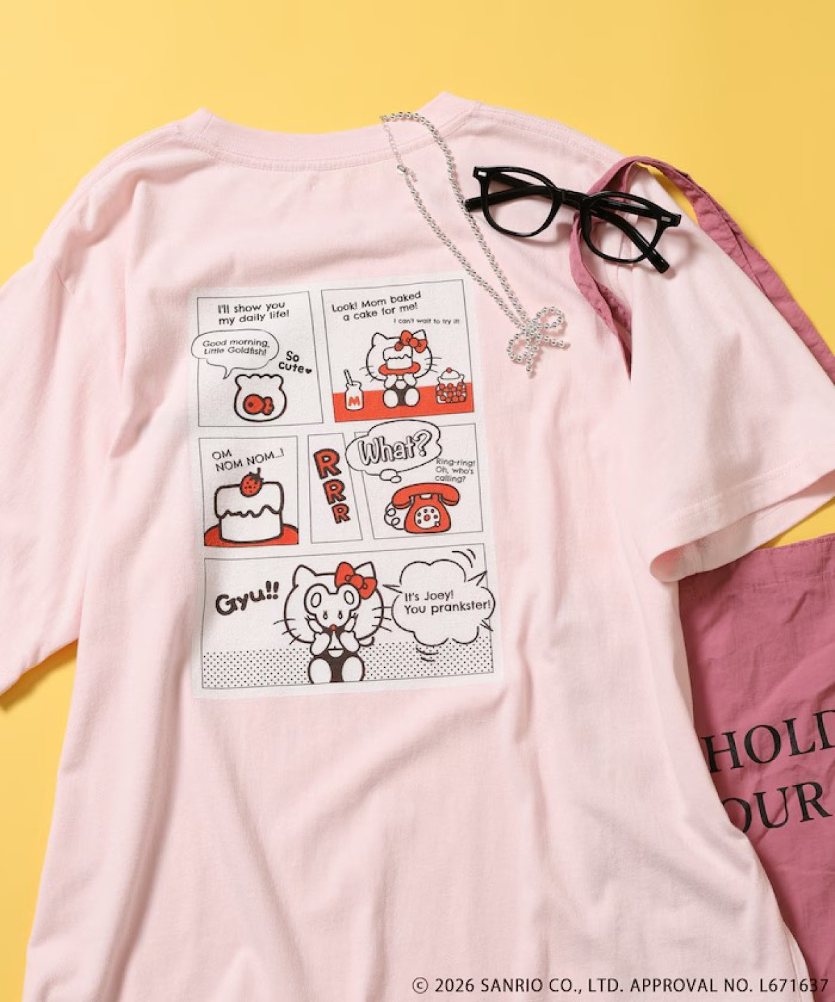 サンリオ、アメコミ風デザインがキュートなアパレル登場! 「コミックプリントTシャツ」などラインナップ