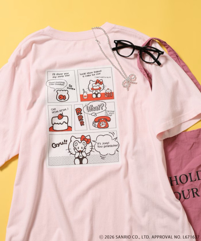 サンリオ、アメコミ風デザインがキュートなアパレル登場！　「コミックプリントTシャツ」などラインナップ