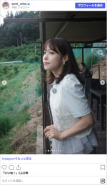 鷲見玲奈、切る前のセミロングも素敵！　※「鷲見玲奈」Instagram