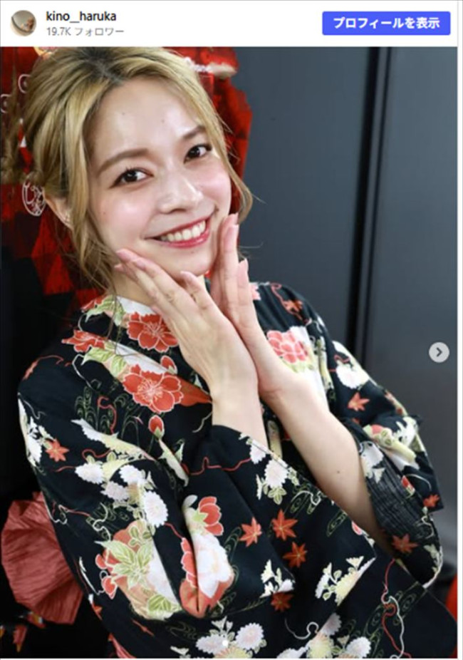 “きのはる”木下遥の浴衣姿に絶賛！　※「木下遥」Instagram