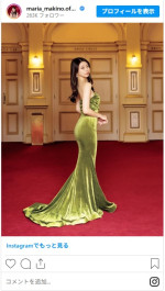牧野真莉愛、ドレスショットで抜群スタイルを披露　※「牧野真莉愛」インスタグラム