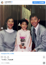 （左から）松原千明さん、すみれ、石田純一　※「すみれ」インスタグラム