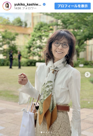 柏木由紀子78歳、スカーフコーデにネット絶賛「素敵すぎる」「可愛い」