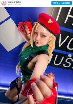 “インターネット筋肉アイドル”まる、「ストリートファイター」キャミーコスプレ　※「まる」Instagram