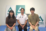 『24時間テレビ49‐愛は地球を救う‐』に出演する（右から）大泉洋、青山学院大学陸上競技部（長距離ブロック）・原晋（はらすすむ）監督と妻の美穂さん