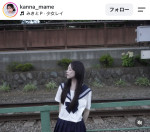 梶原叶渚、出演中の『GTO』とは違うセーラー服姿を披露　※「梶原叶渚」Instagram