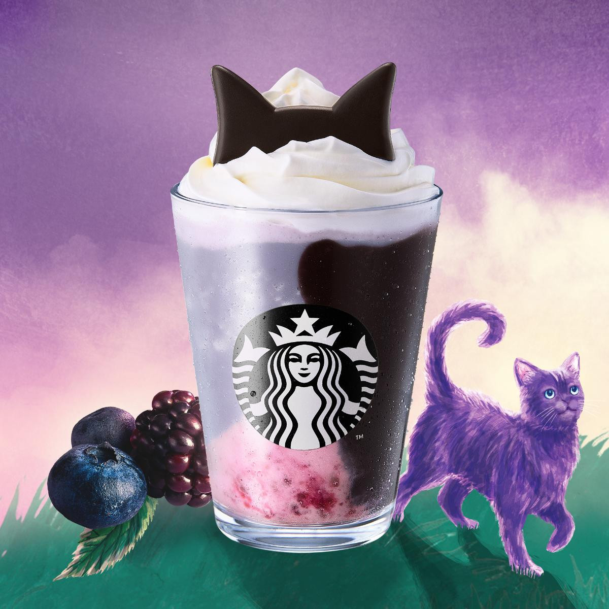 261007「Halloween purple cat in mystery forest」