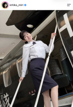 未梨一花、自衛隊制服姿オフショットを披露　※「未梨一花」Instagram